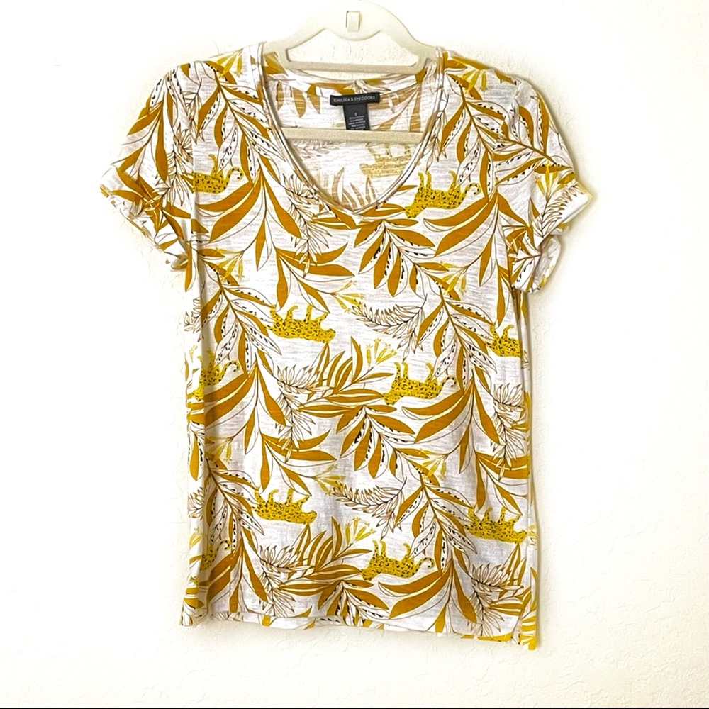 Chelsea & Theodore Short Sleeve V-Neck Top, Size S